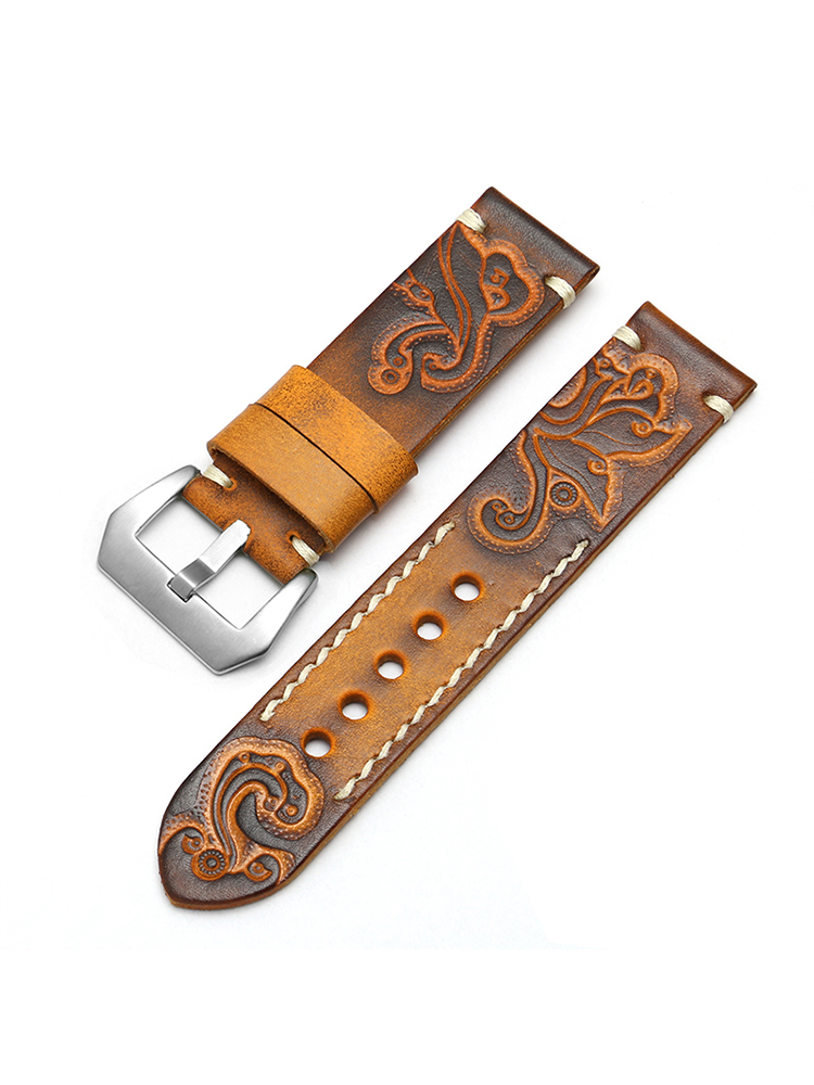 Vintage Engraved Leather Band