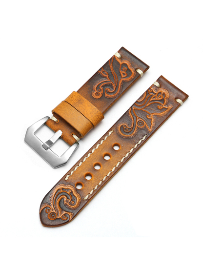 Vintage Engraved Leather Band