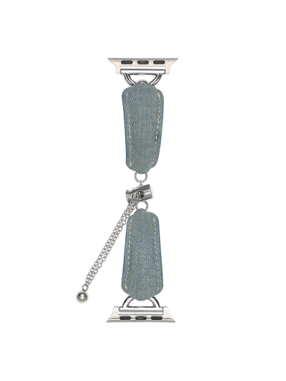 D-shaped Buckle Bracelet Denim Leather Band