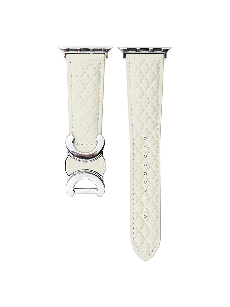 Double C Diamond Check Leather Apple Watch Band - Tatanband