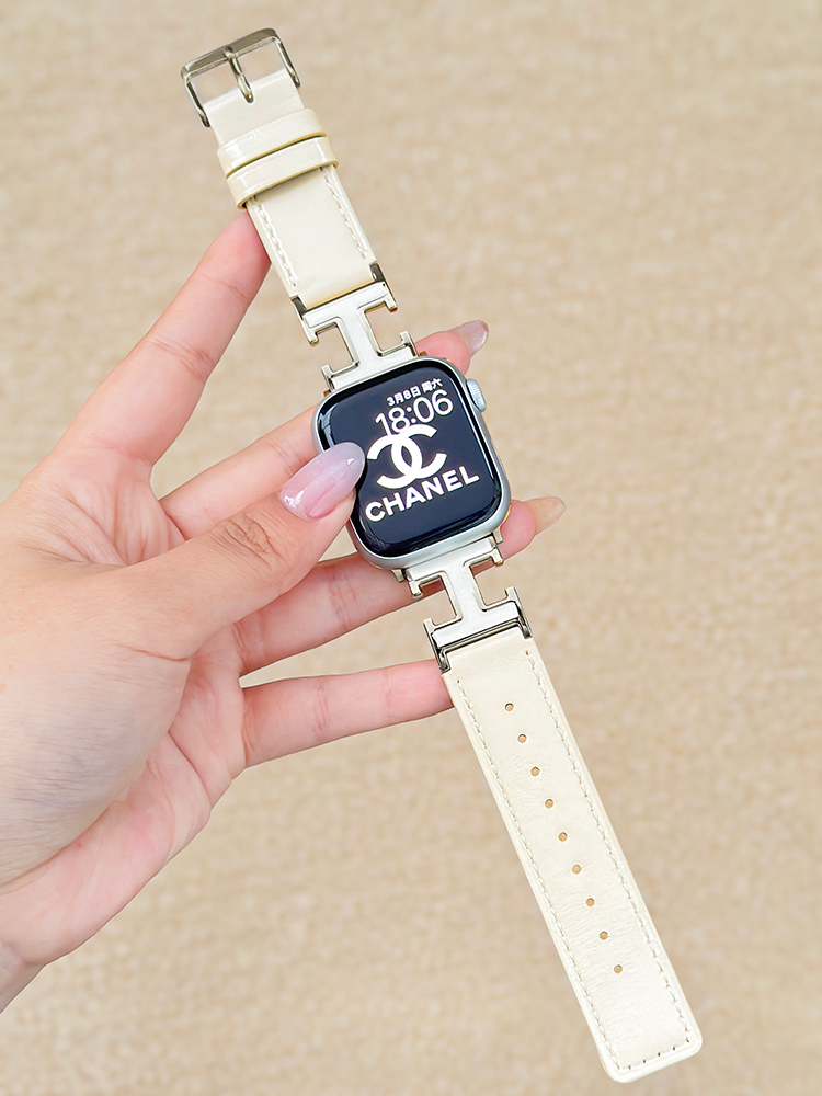 H Letter Buckle Leather Band