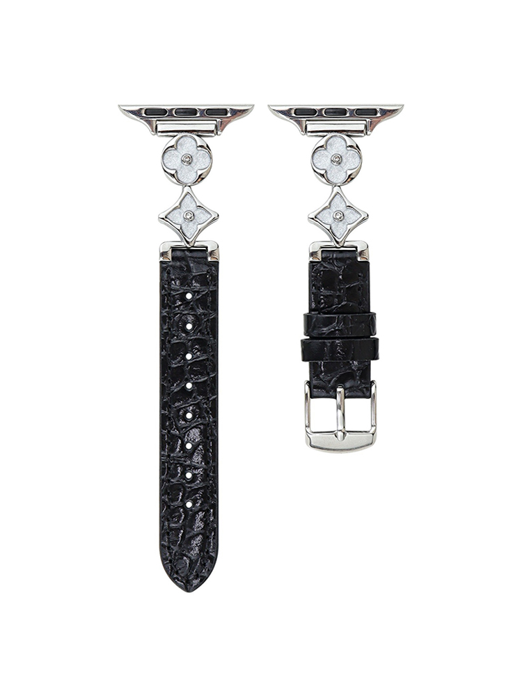 Retro Pattern Connecting Buckle Leather Apple Watch Band - Tatanband