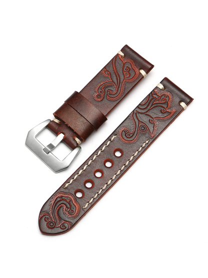 Vintage Engraved Leather Band