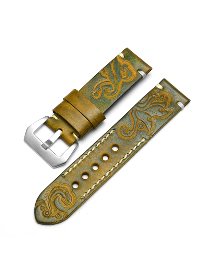 Vintage Engraved Leather Band