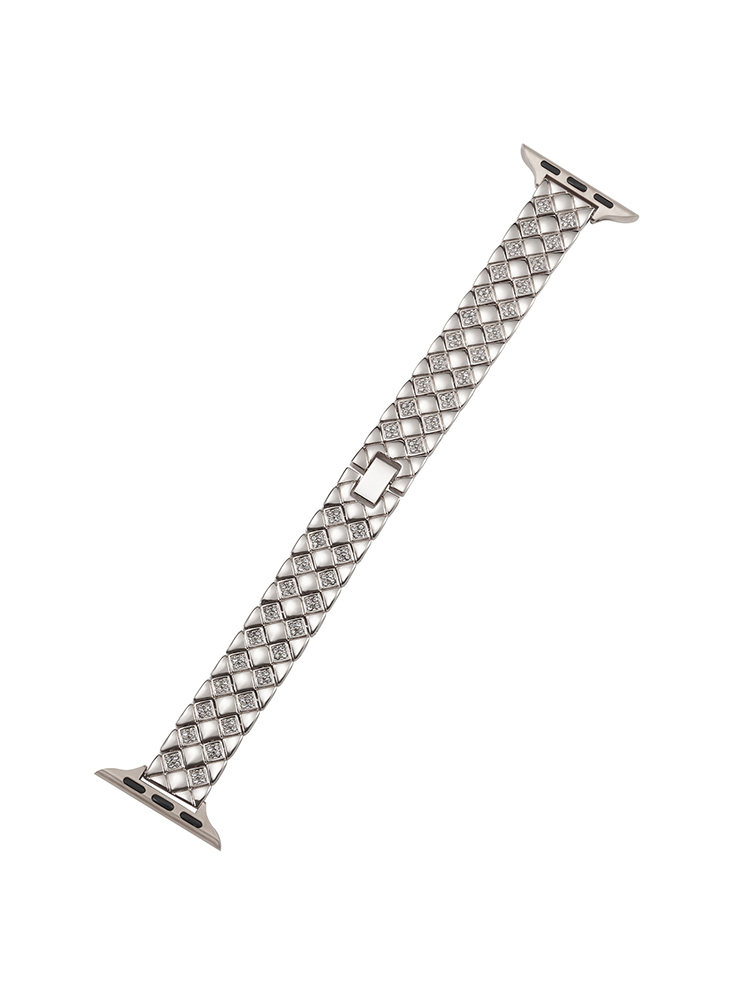 Rhinestone Double Row Shell Stainless Steel Band