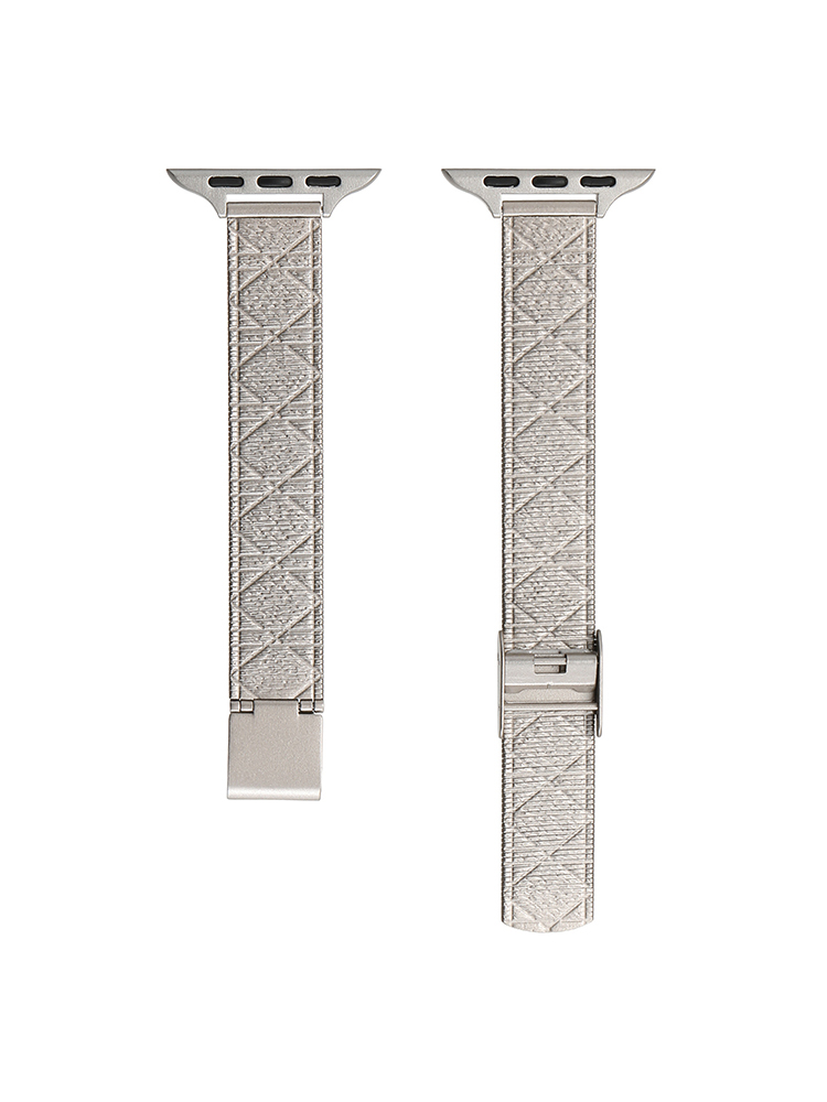 Diamond Pattern Shiny Stainless Steel Band