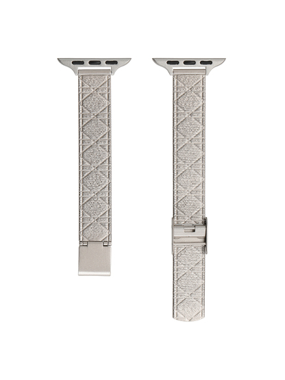 Diamond Pattern Shiny Stainless Steel Band