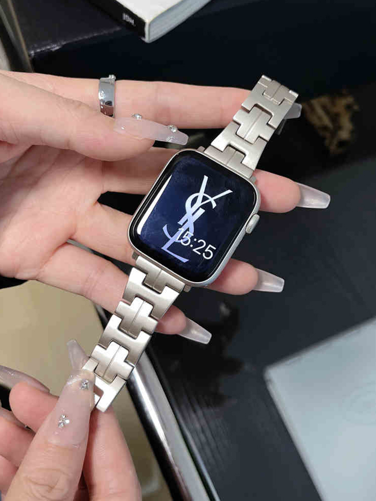 H and Plus Chain Curve Stainless Steel Band