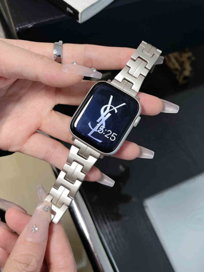 H and Plus Chain Curve Stainless Steel Band