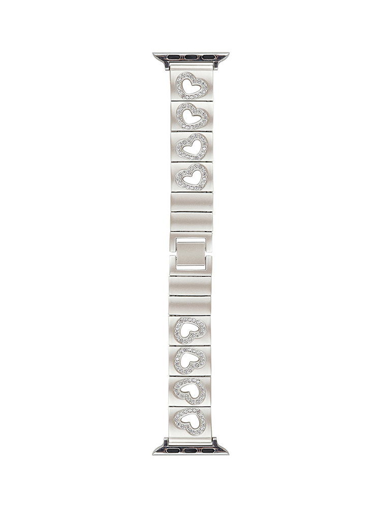 Heart with Diamond Hollow Stainless Steel Band