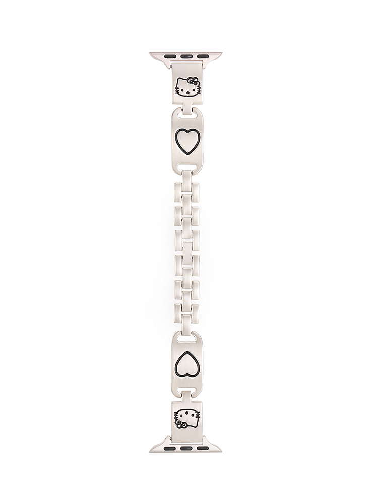 Kitty and Heart Carving Stainless Steel Band
