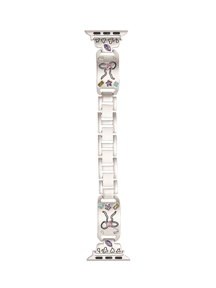 Gem-set Bracelet Stainless Steel Band
