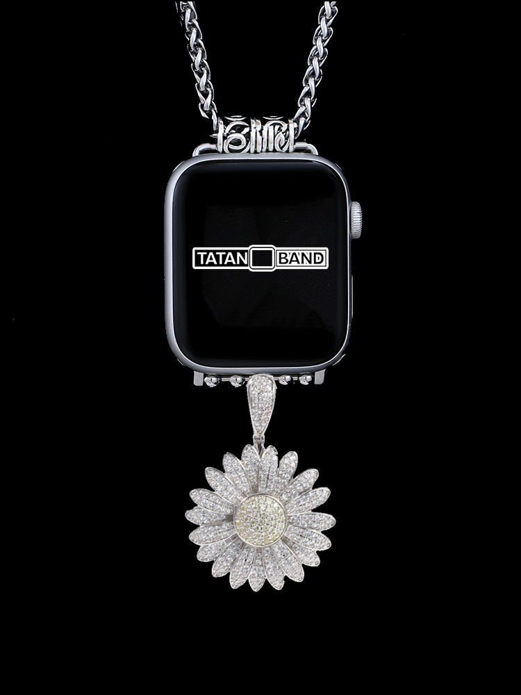 Sunflower Full of Diamonds Pendant Titanium Steel Necklace