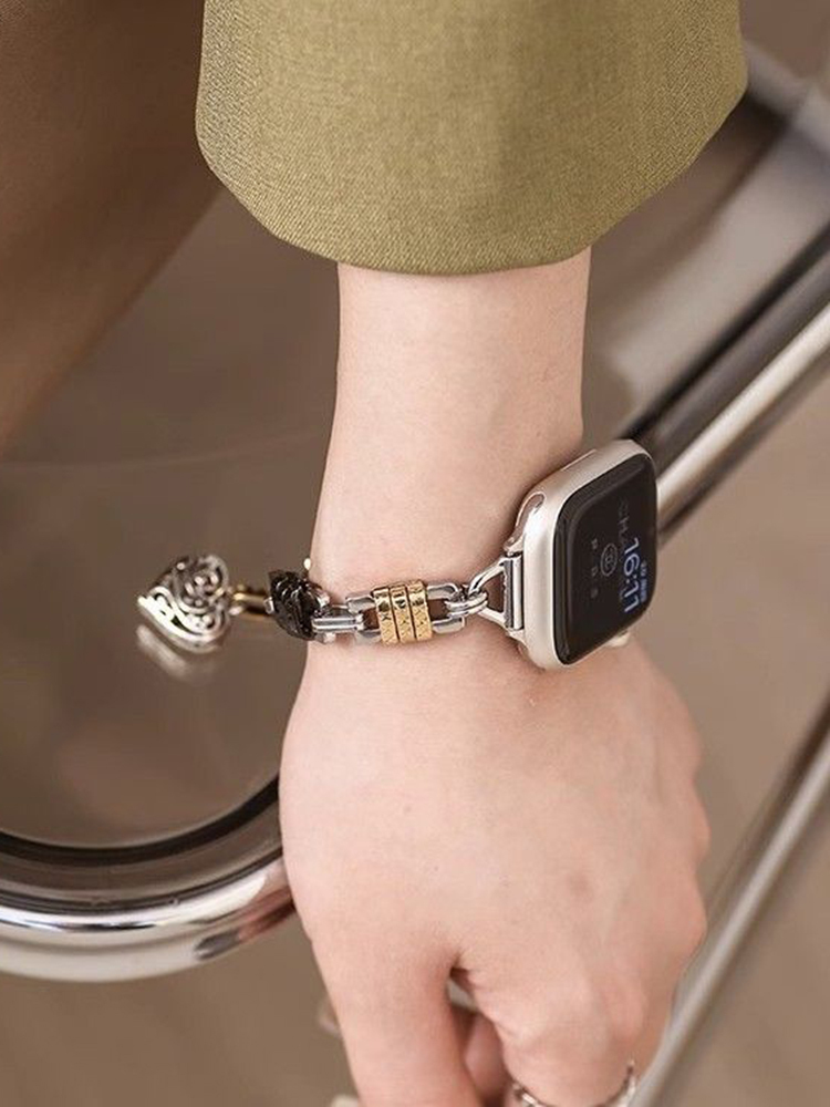 Retro Heart Shape Pendant Chain Stainless Steel Band