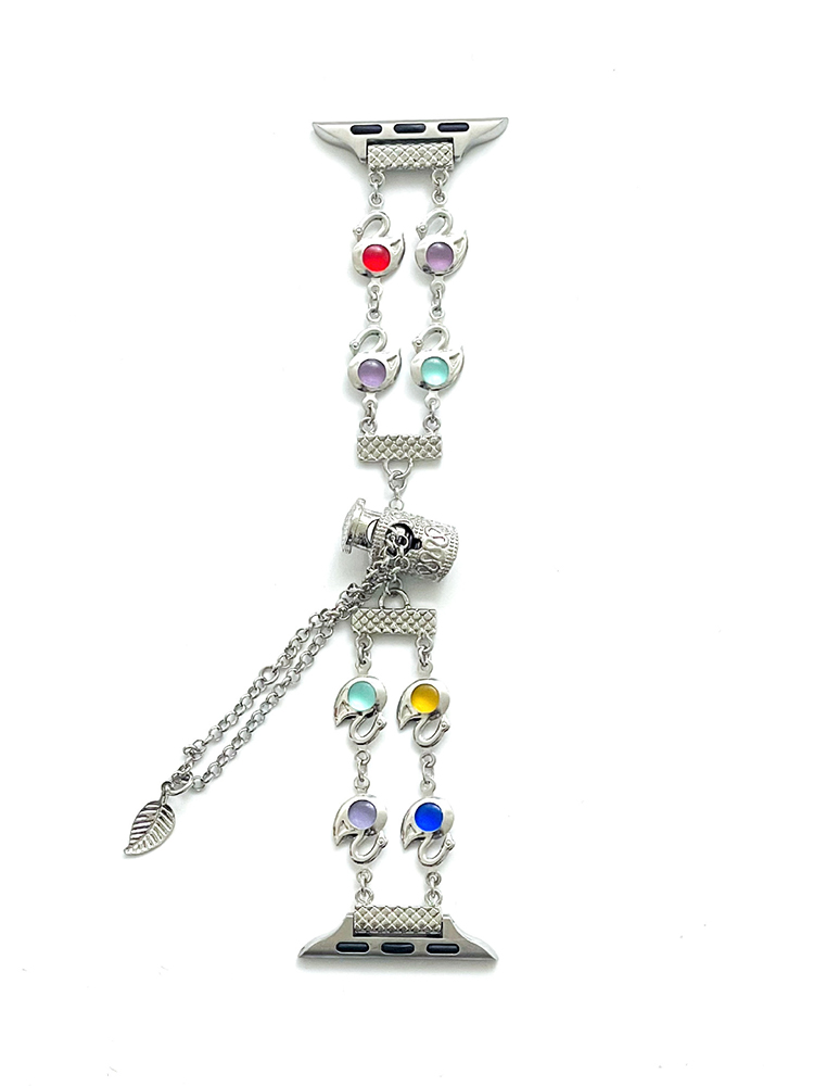 Colorful Square Zircon Stainless Steel Apple Watch Band - Tatanband