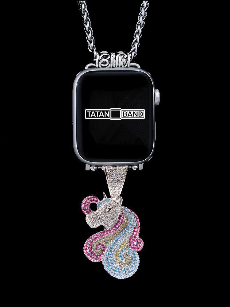 Unicorn Full of Diamonds Pendant Titanium Steel Necklace