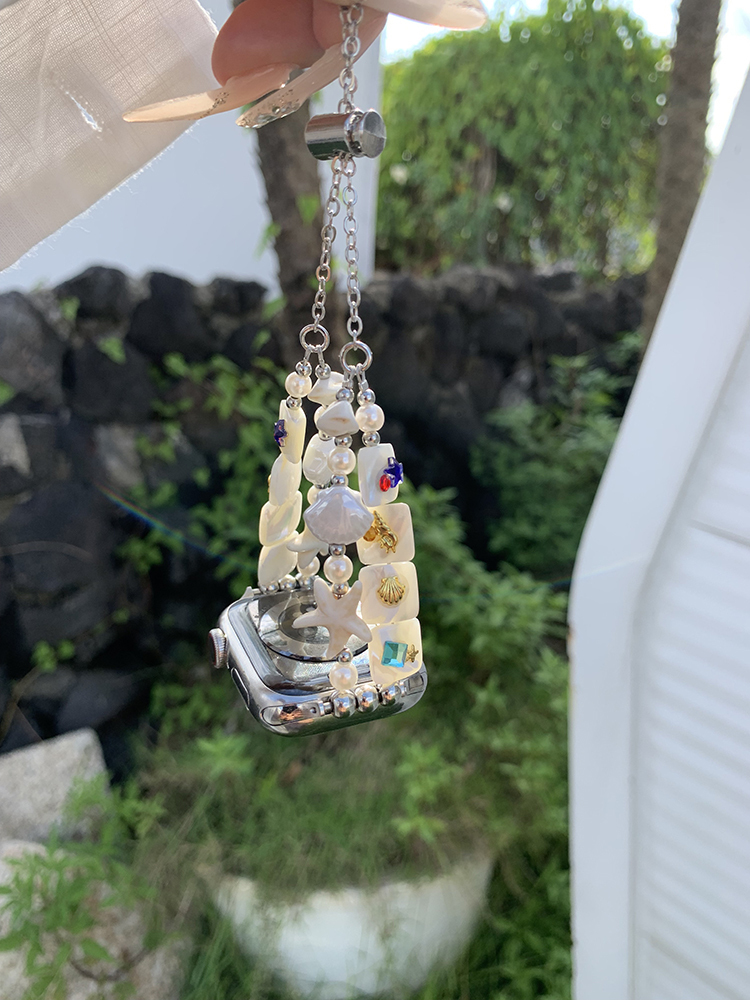 Handmade Double Chain Natural Shell Apple Watch Band - Tatanband