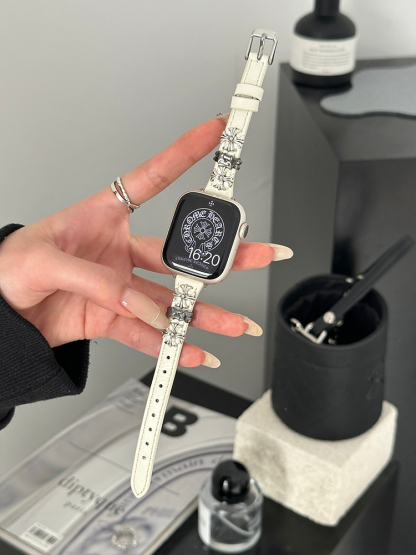 Cross Rivet Slim Leather Band