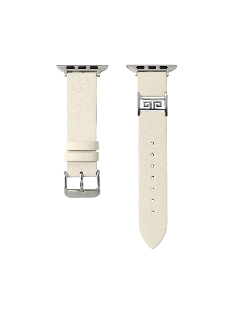 Meander Pattern Buckle Leather Band