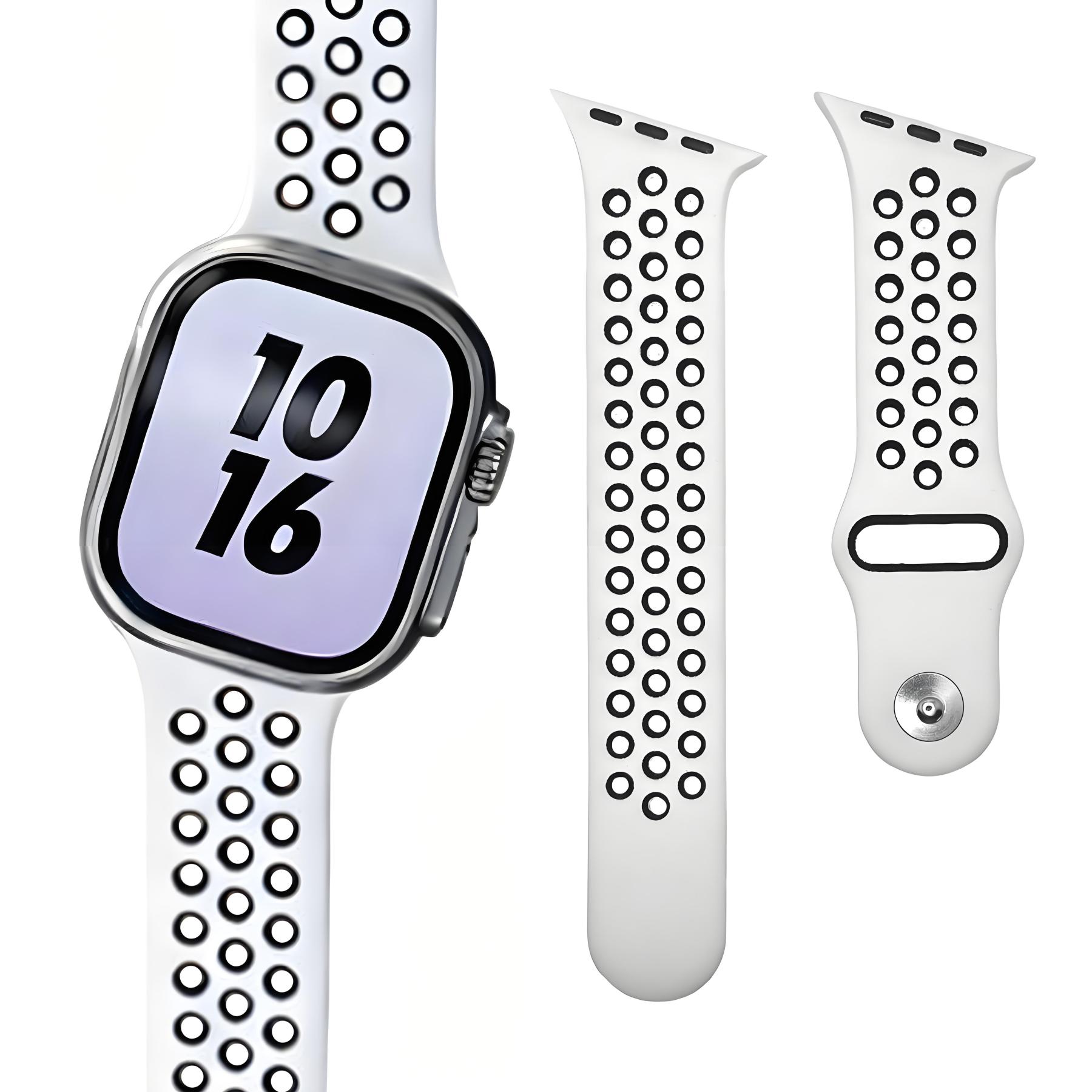 Creative Beveled-Edge Breathable Rubber Sports Watch Band for Apple Watch