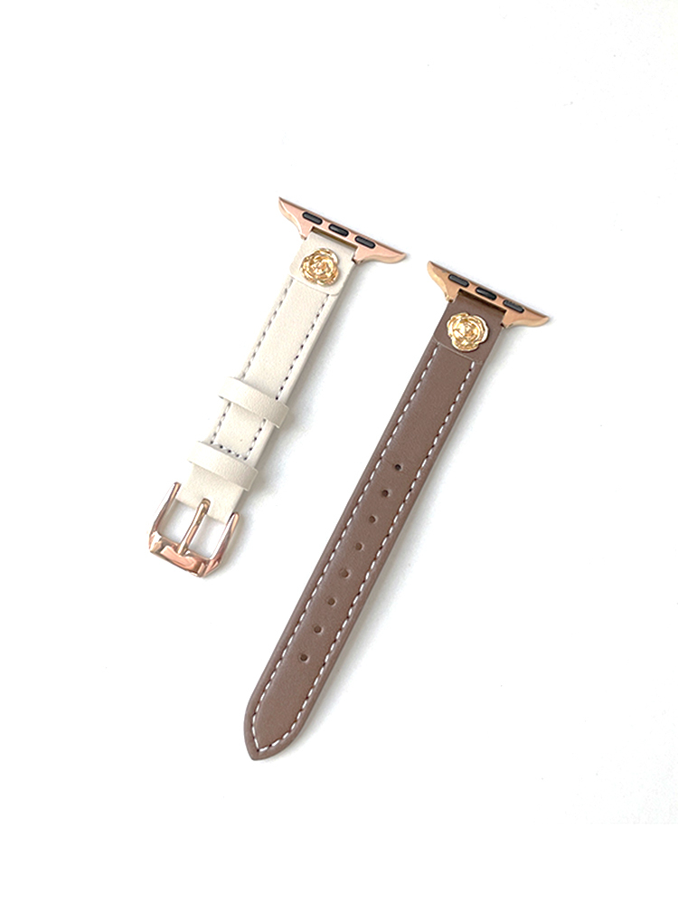Camellia Rivet Slim Leather Apple Watch Band - Tatanband