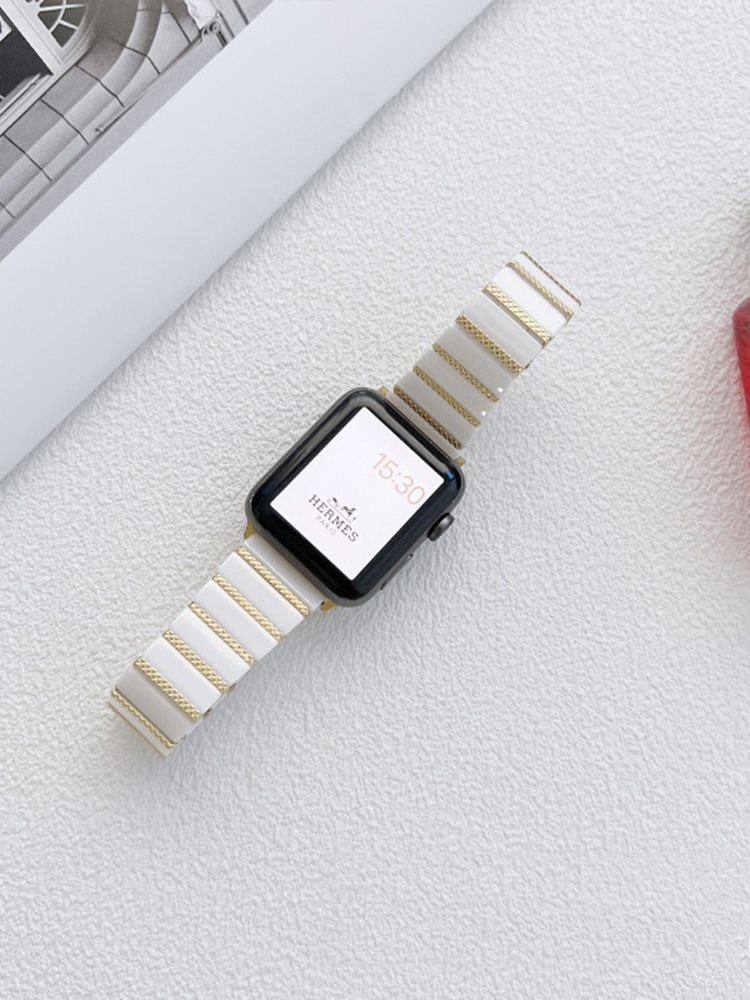 Single Link Butterfly Buckle Metal to Ceramic Band