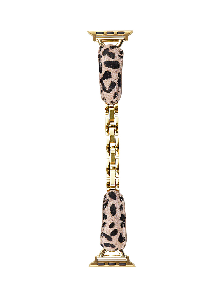 D-shaped Buckle Bracelet Leopard Leather Band