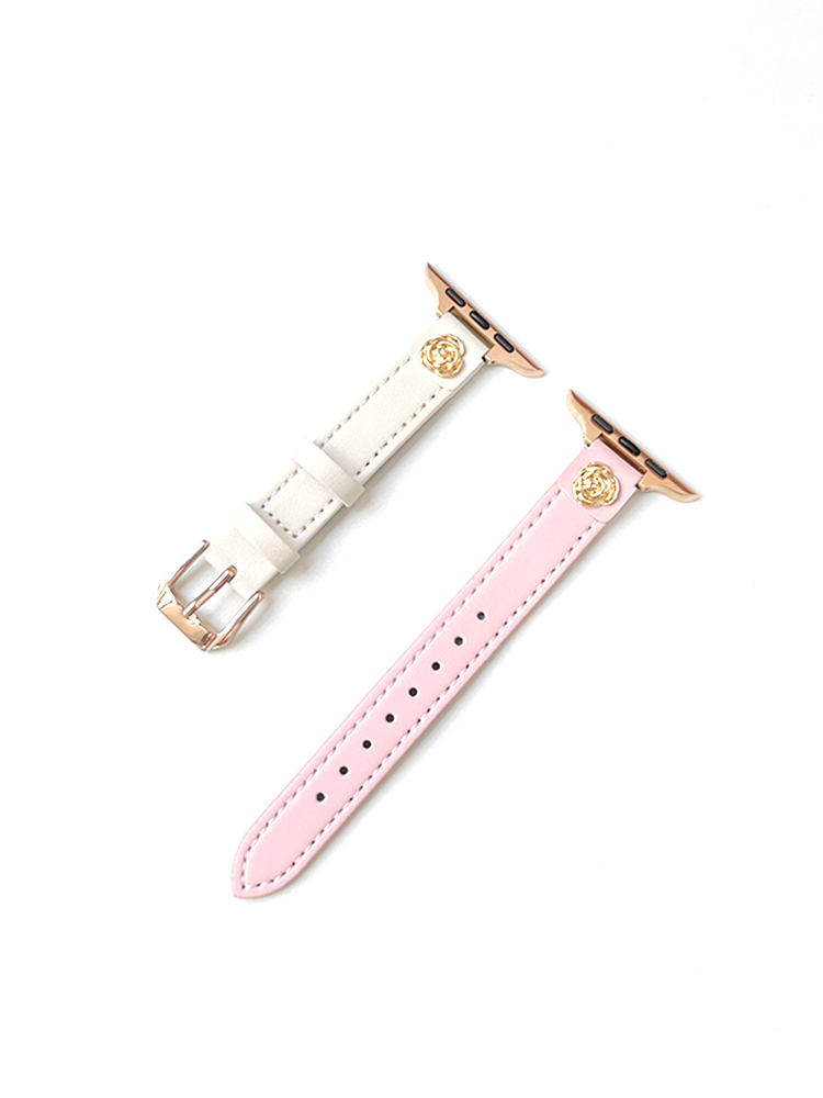 Camellia Rivet Slim Leather Apple Watch Band - Tatanband