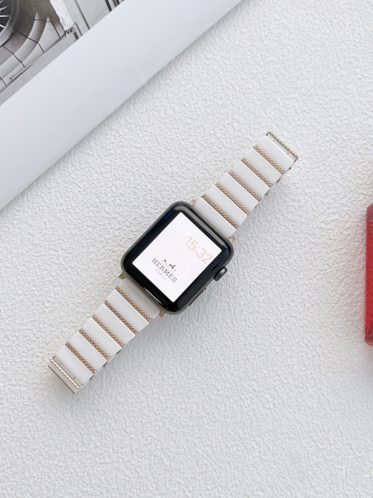 Single Link Butterfly Buckle Metal to Ceramic Band