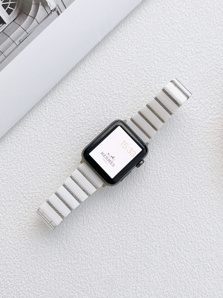 Single Link Butterfly Buckle Metal to Ceramic Band