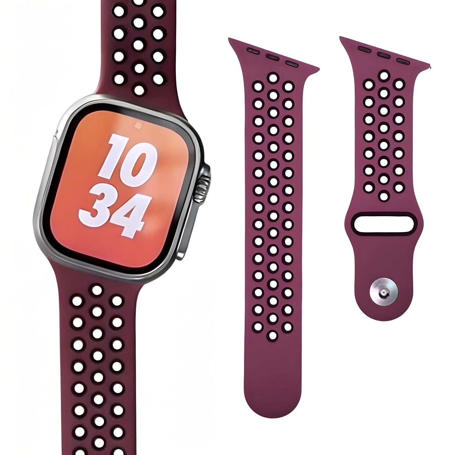 Creative Beveled-Edge Breathable Rubber Sports Watch Band for Apple Watch