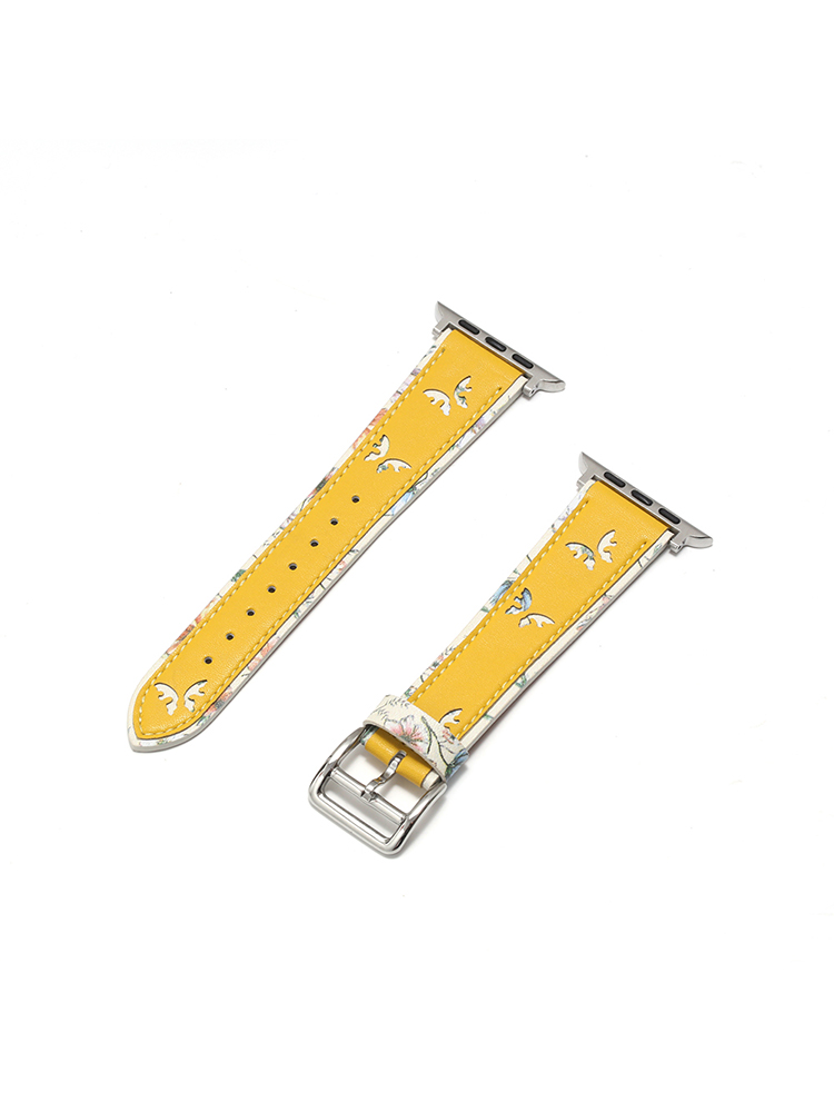 Butterfly Pattern Leather Apple Watch Band - Tatanband