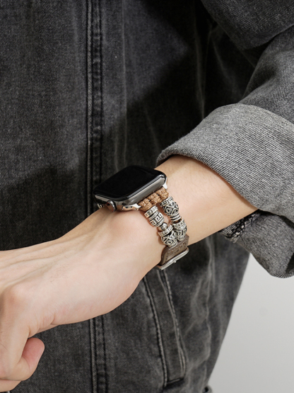 Ethnic beaded leather strap