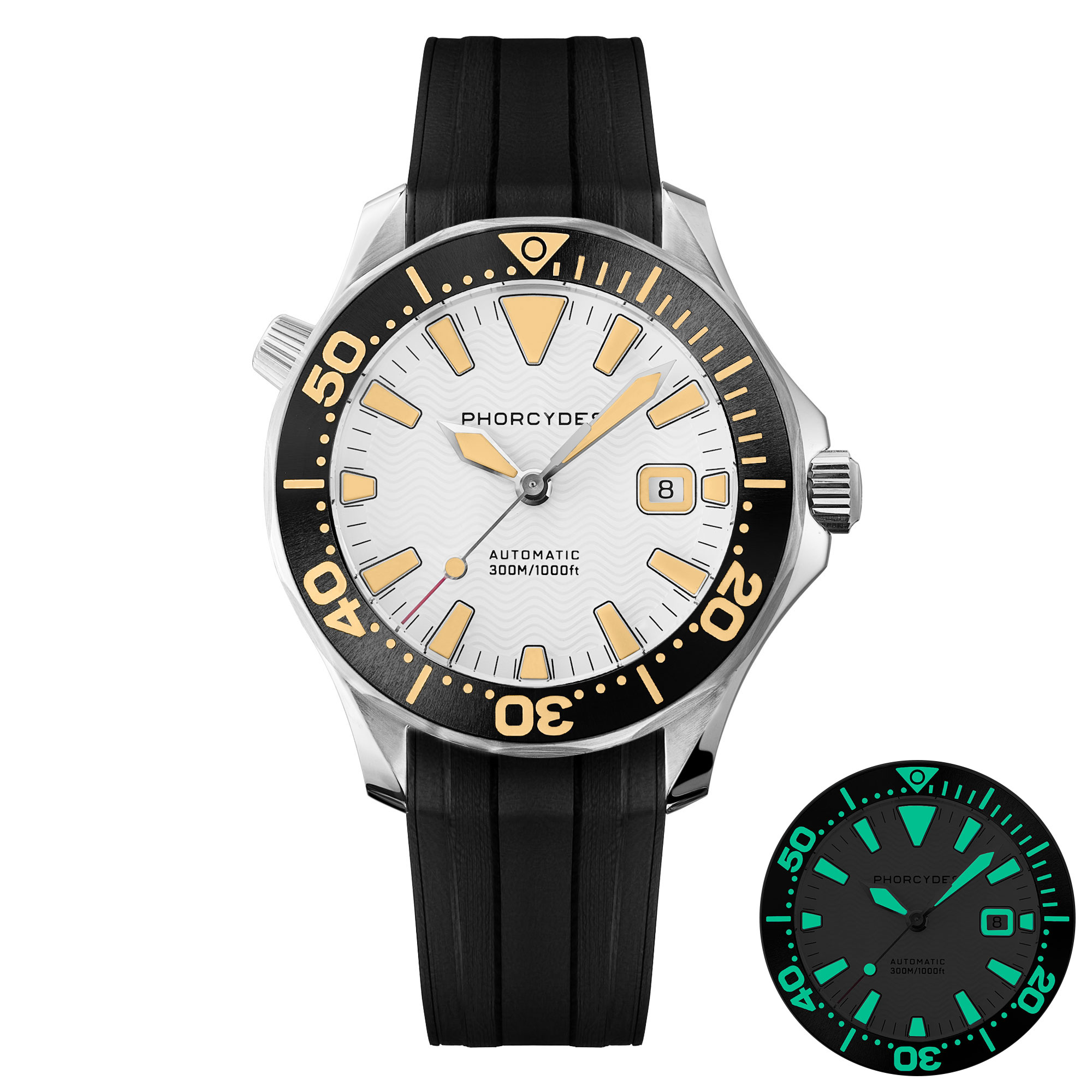 PH-6  with FKM strap (white dial)
