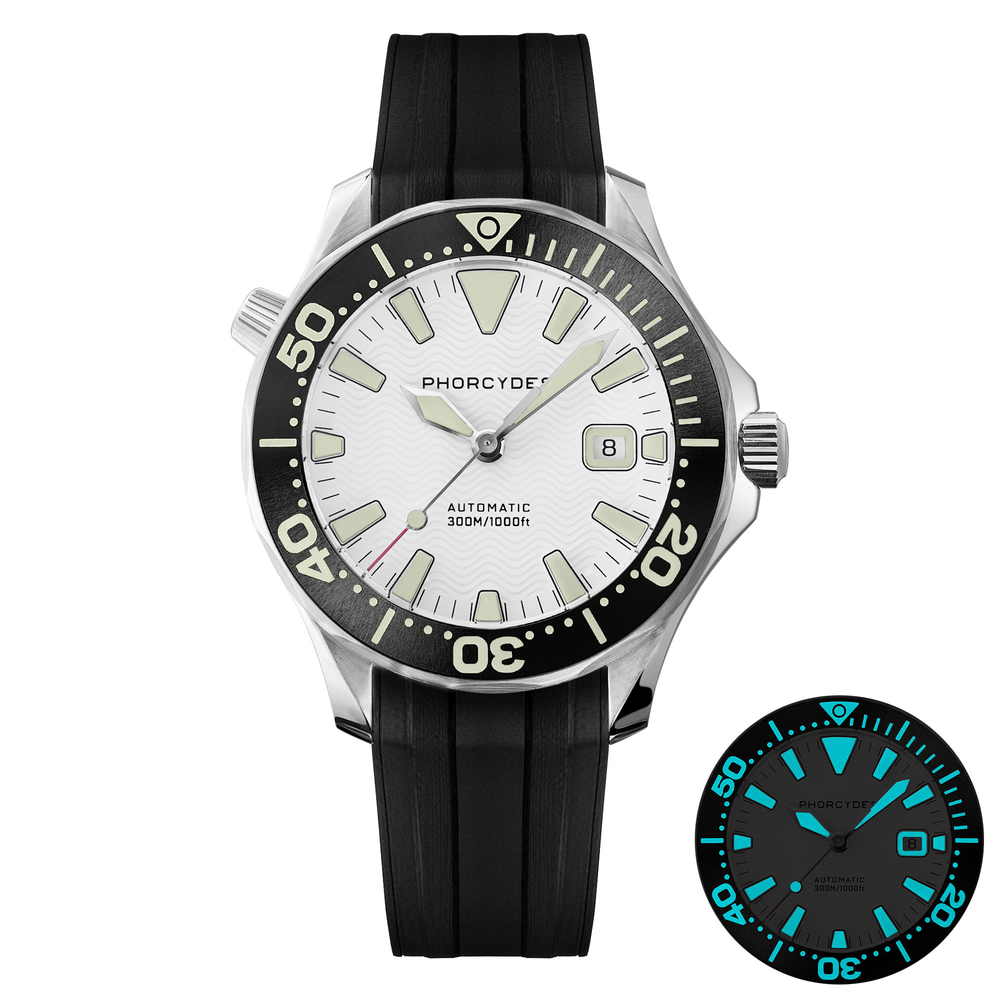 PH-6  with FKM strap (white dial)