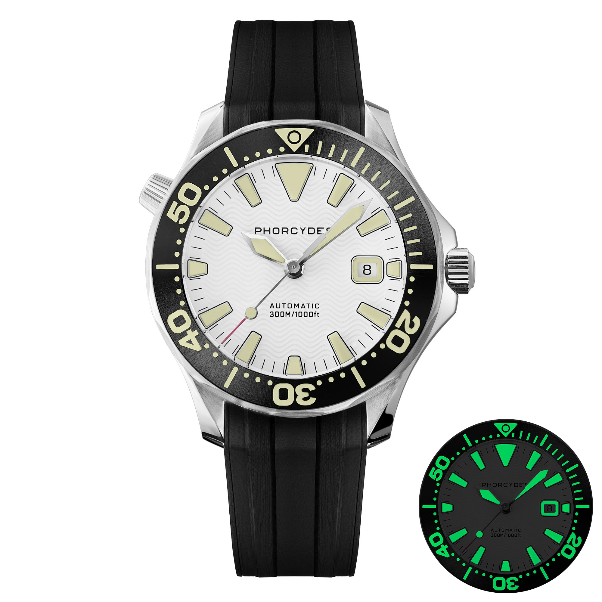 PH-6  with FKM strap (white dial)
