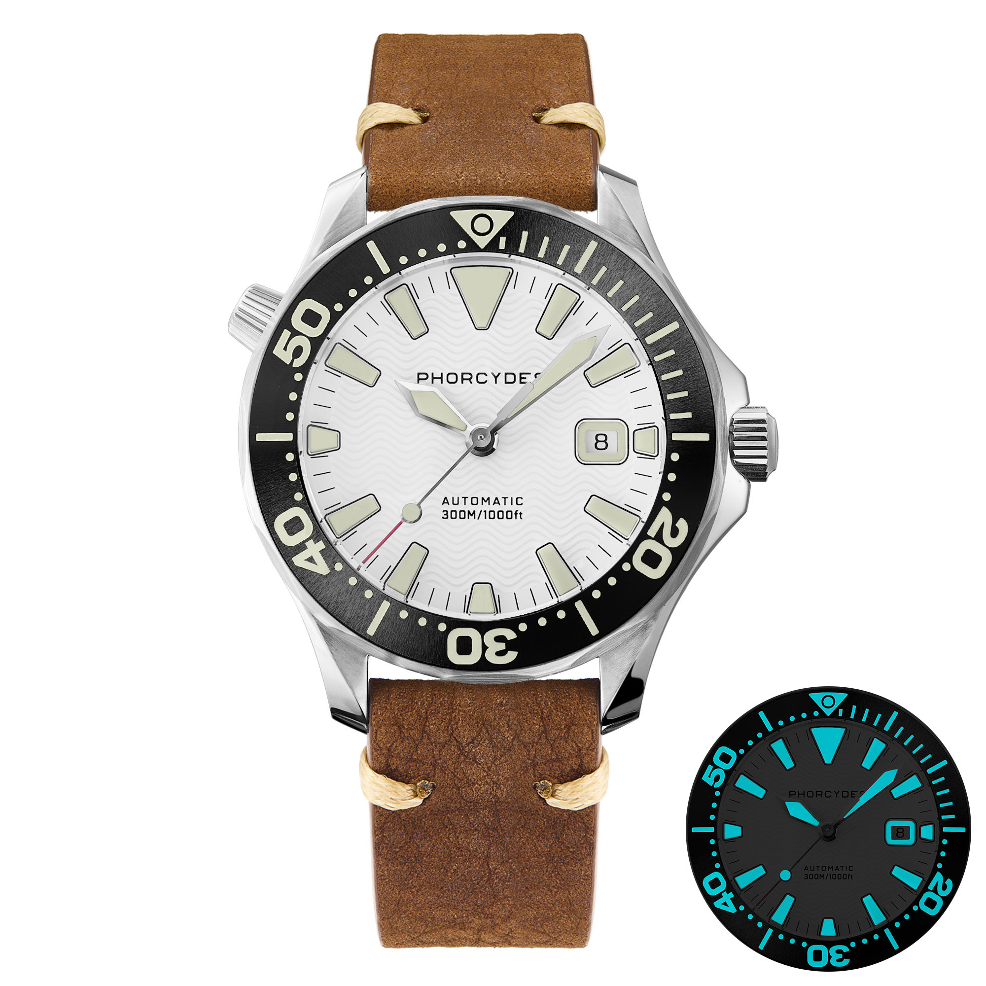 PH-6  with  leather strap (white dial)
