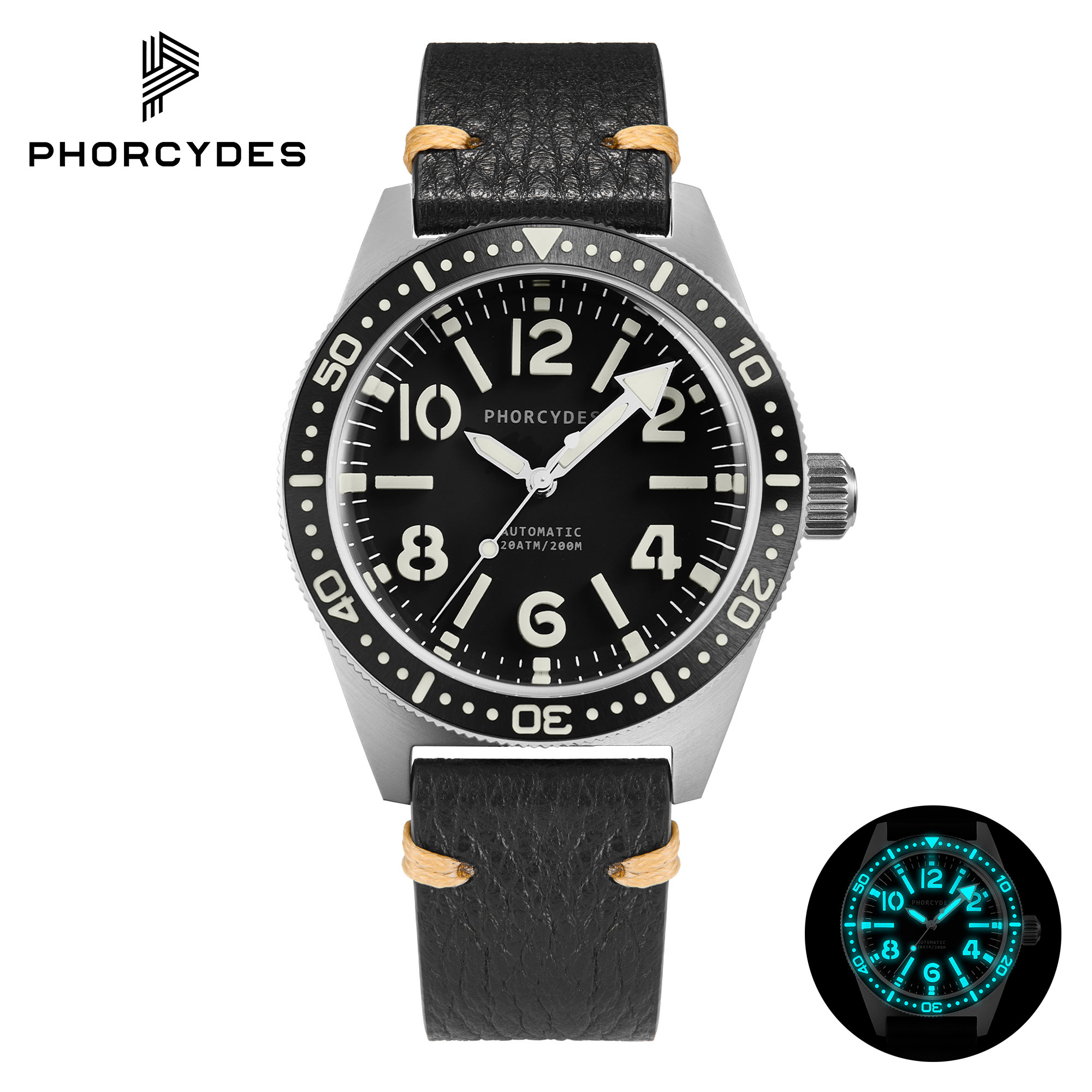 PH-4A skin diver watches with leather strap