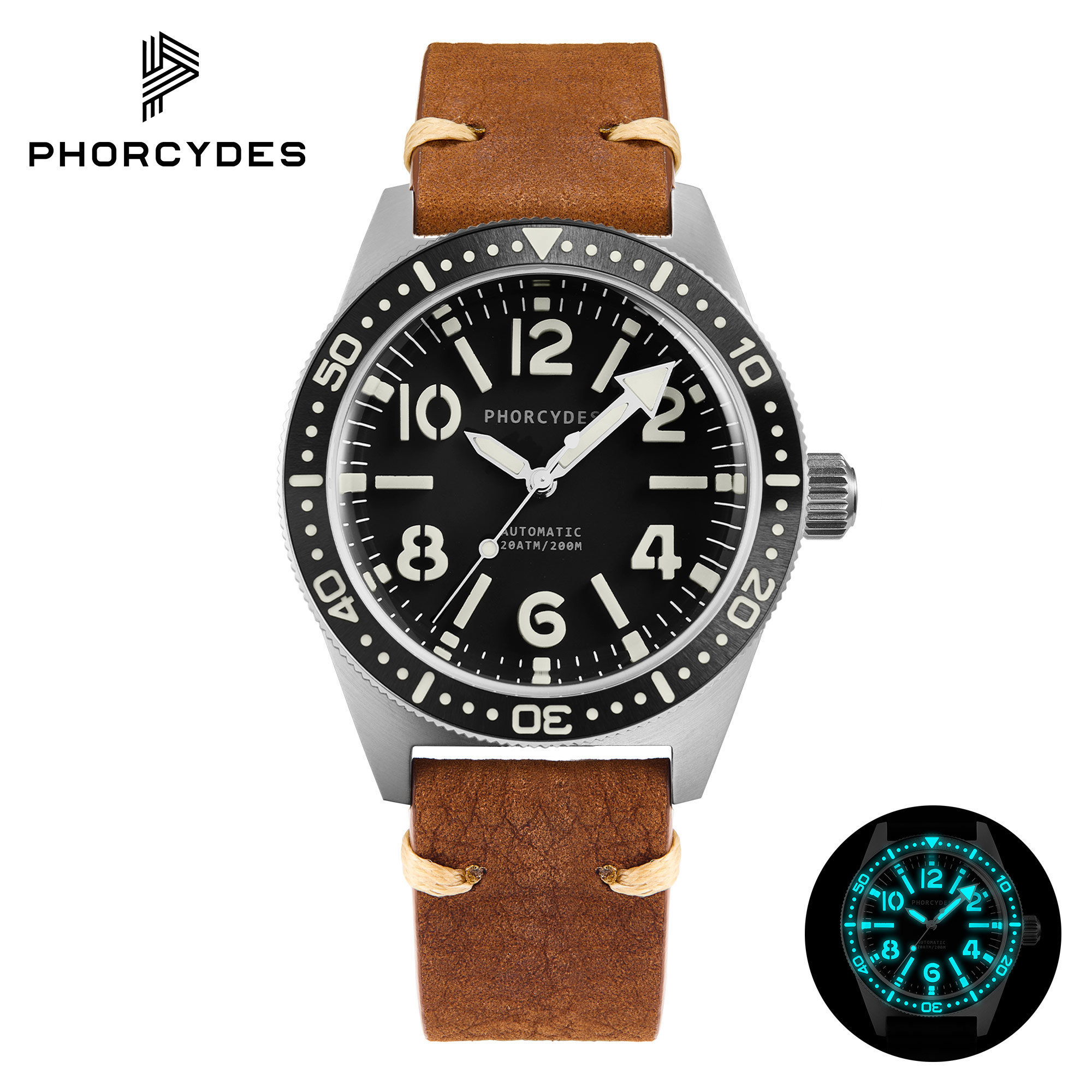 PH-4A skin diver watches with leather strap