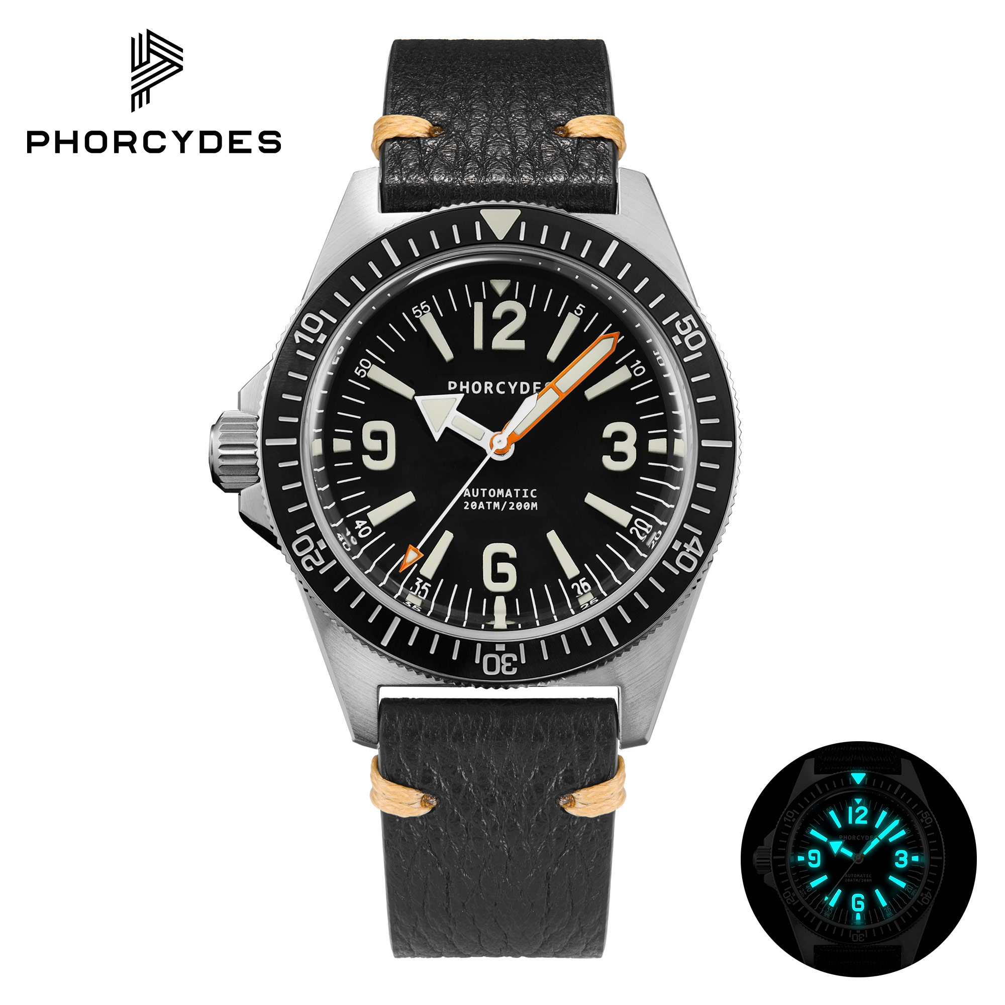 PH-4B skin diver watches with  leather strap