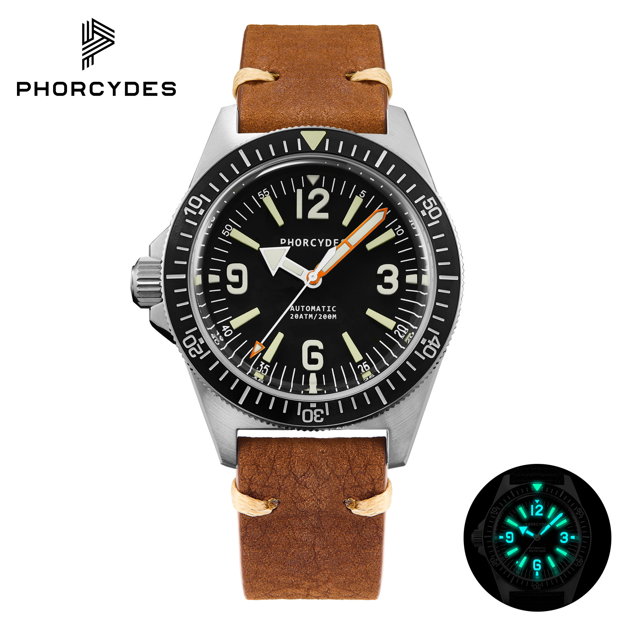 PH-4B skin diver watches with  leather strap