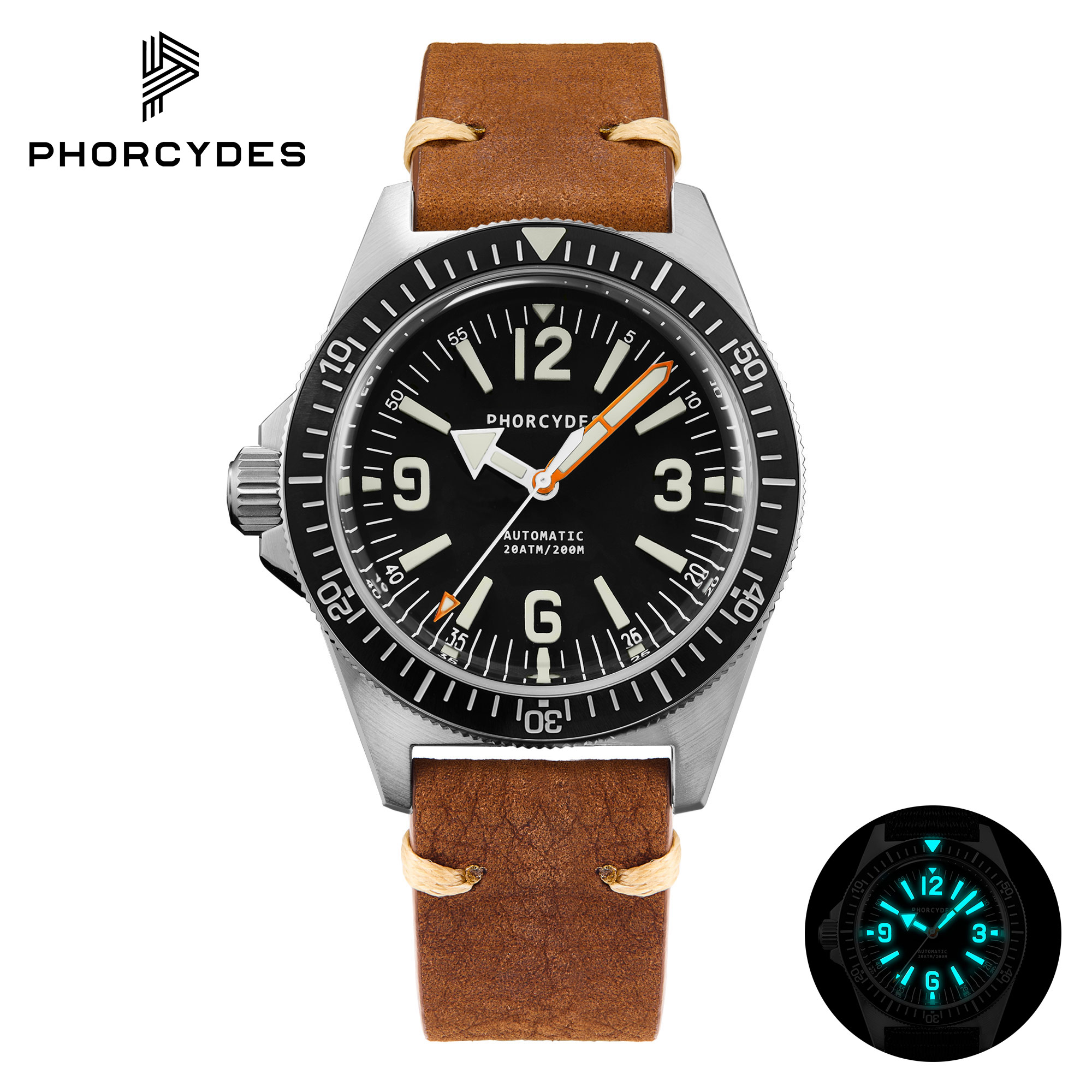 PH-4B skin diver watches with  leather strap