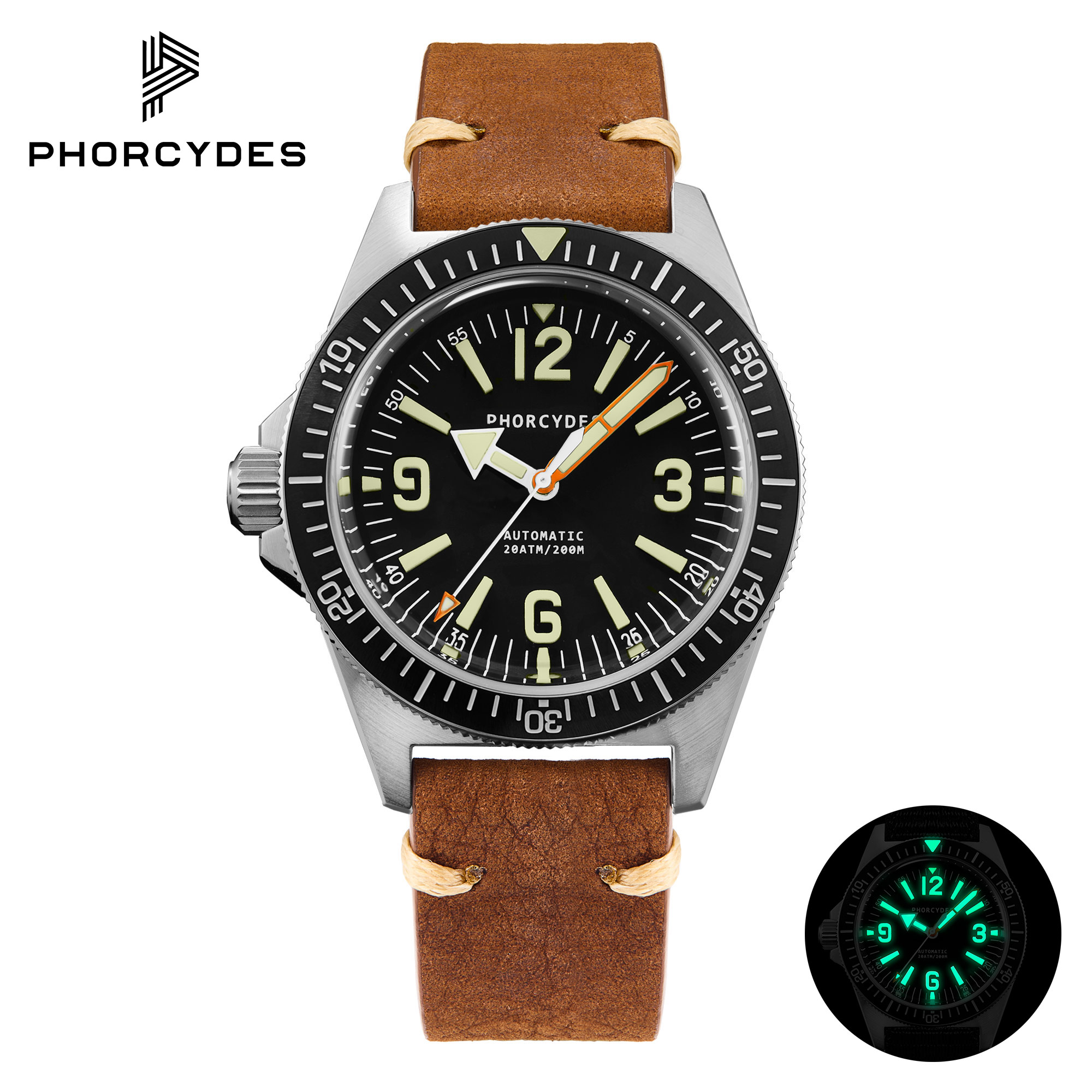 PH-4B skin diver watches with  leather strap