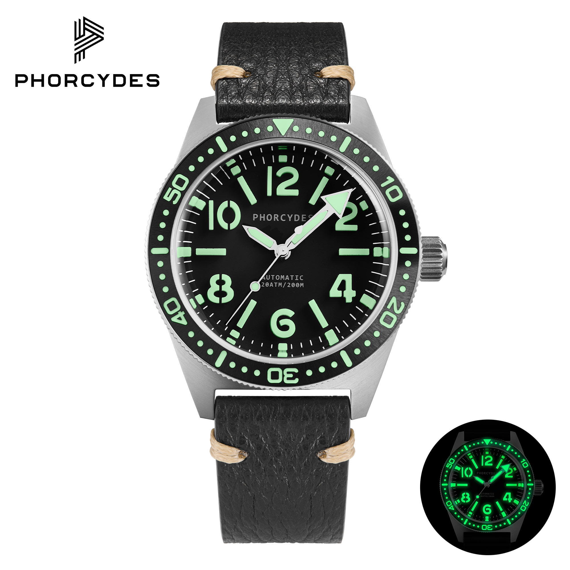 PH-4A skin diver watches with leather strap