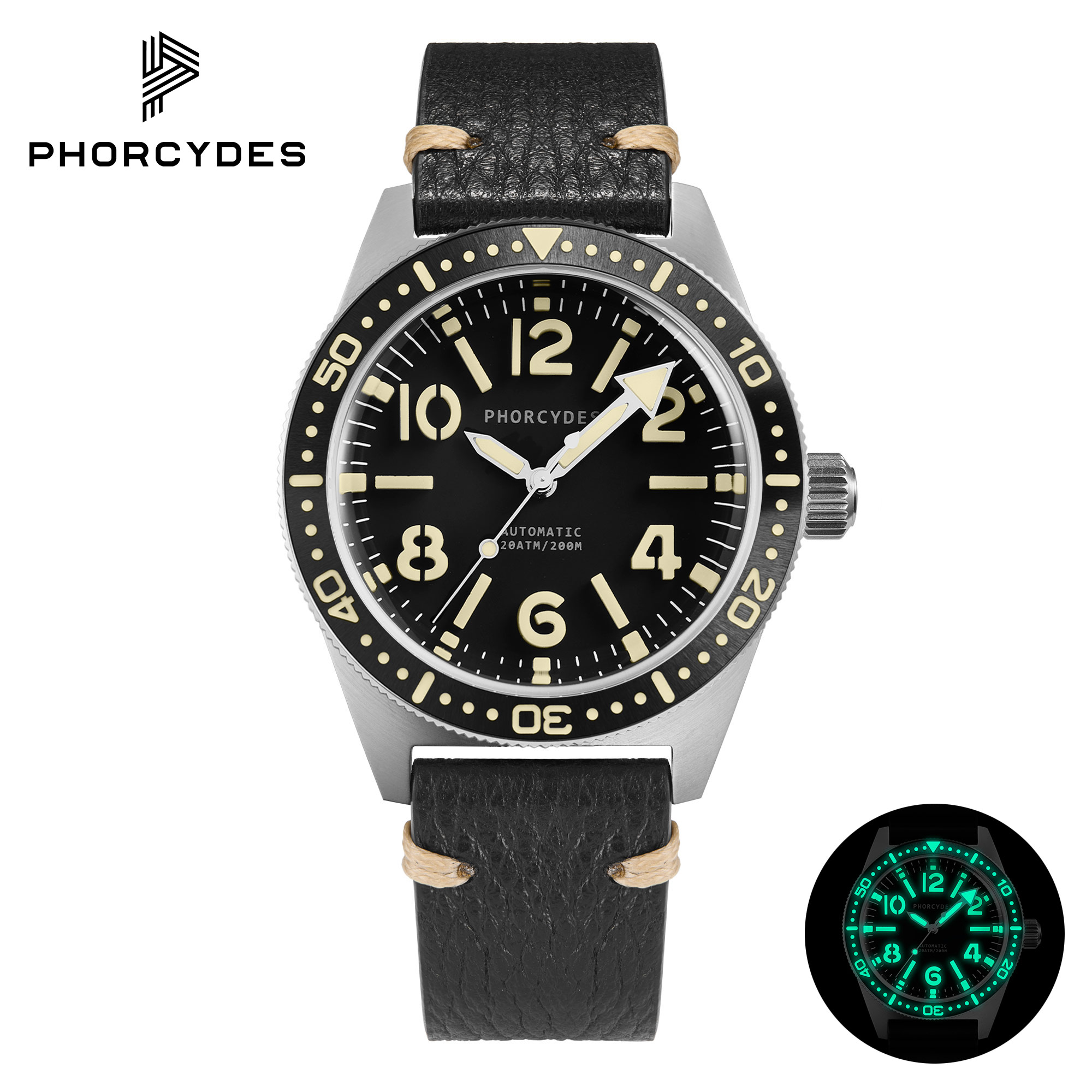 PH-4A skin diver watches with leather strap