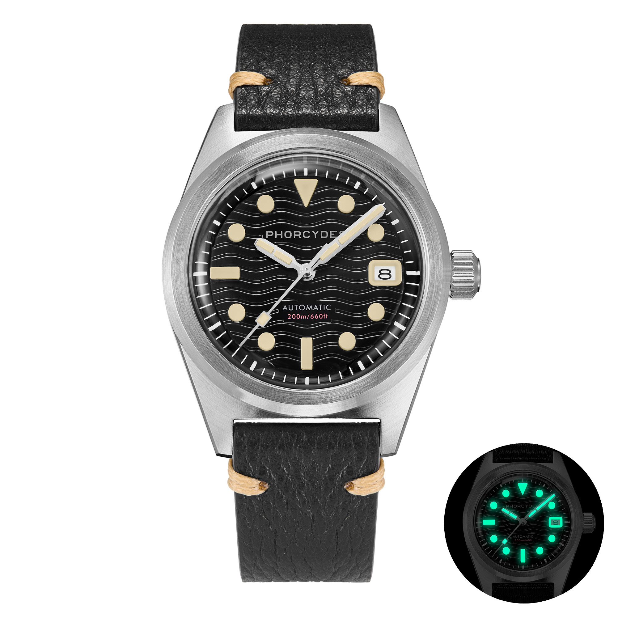 PH-5 skin diver watches with Leather strap