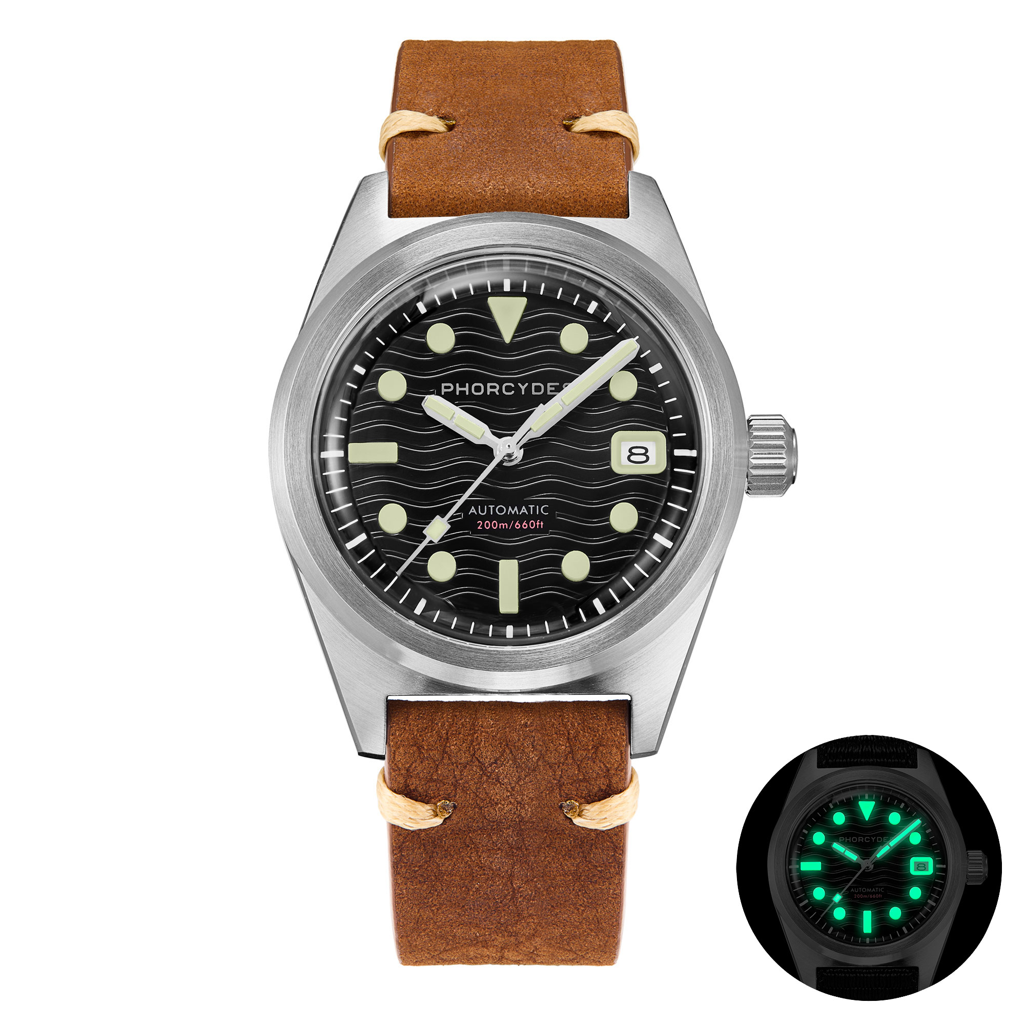 PH-5 skin diver watches with Leather strap