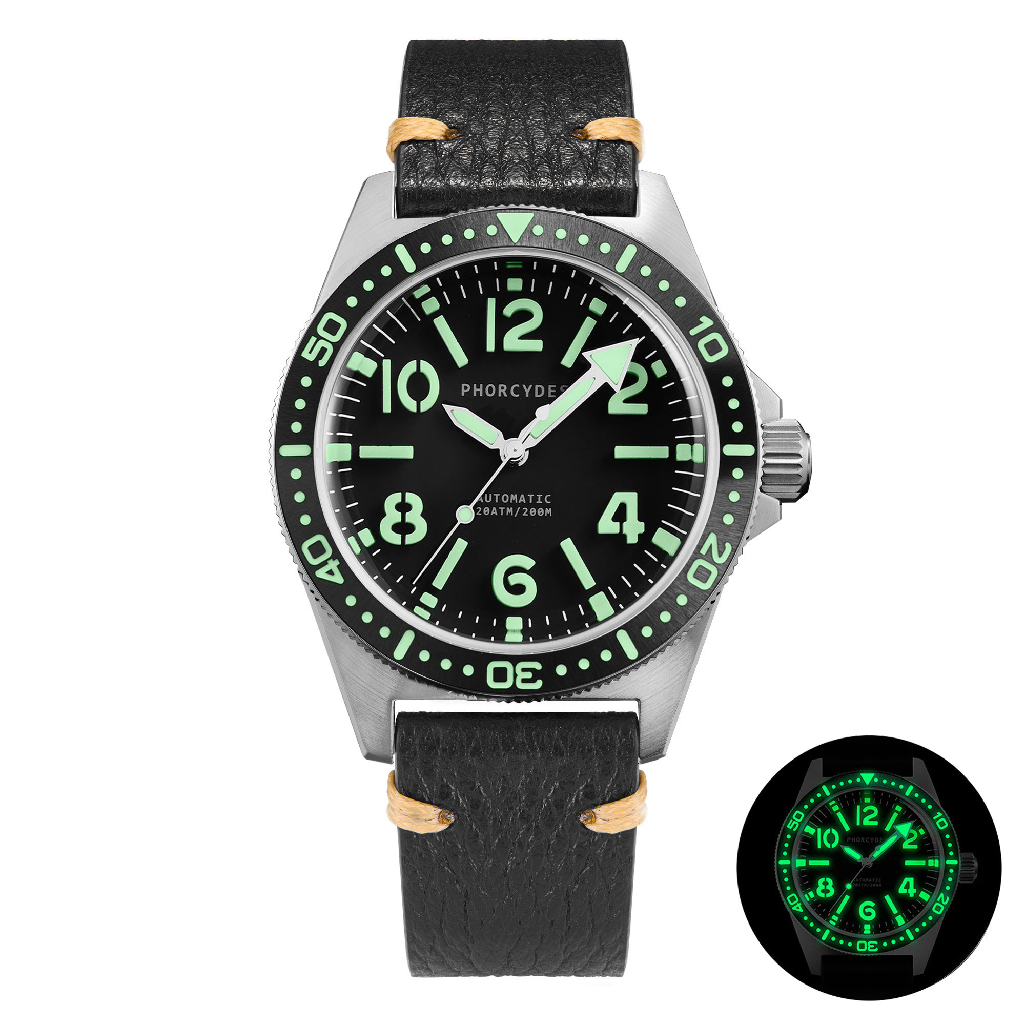 PH-4C skin diver watches with leather strap