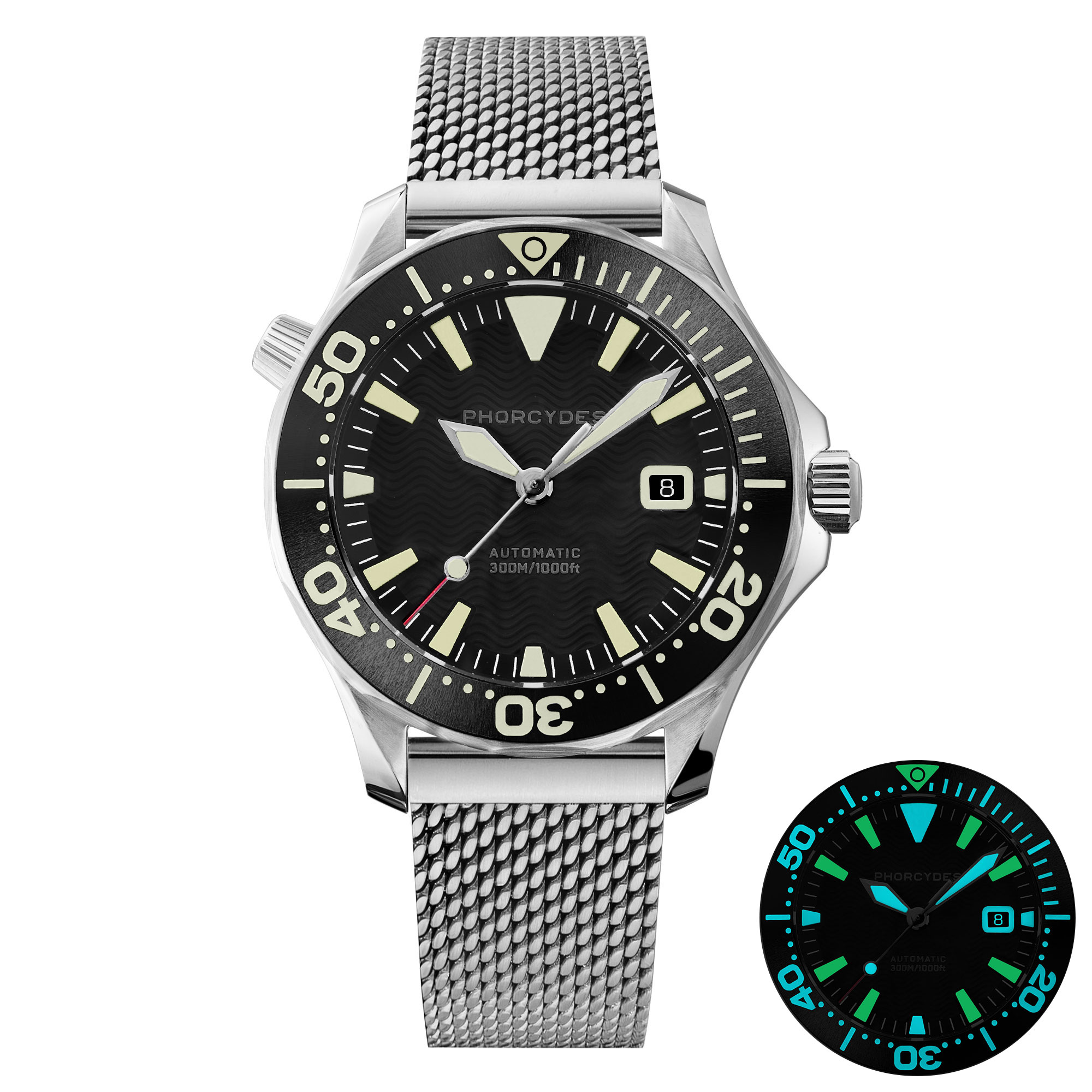 PH-6  with mesh bracelet (black dial)