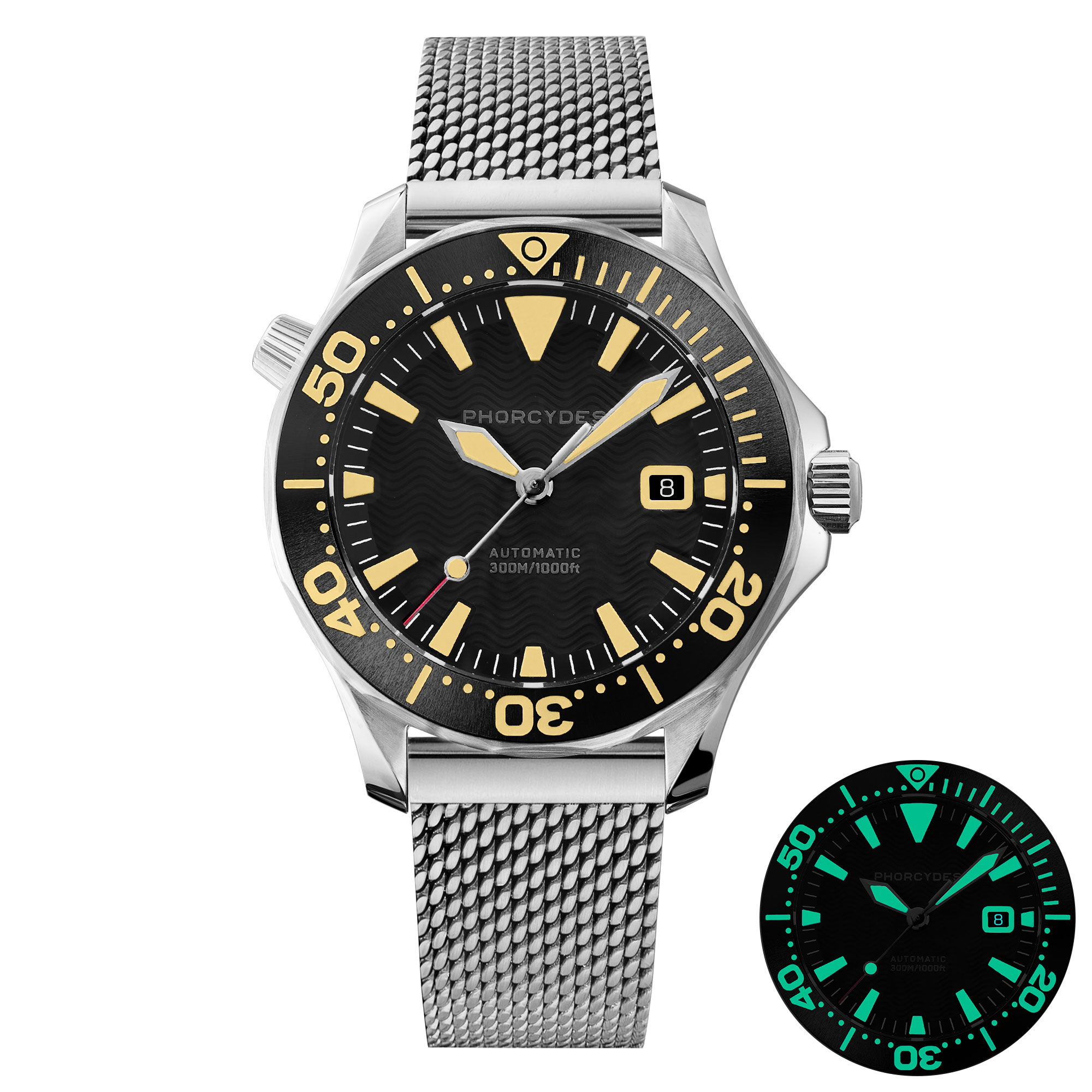 PH-6  with mesh bracelet (black dial)